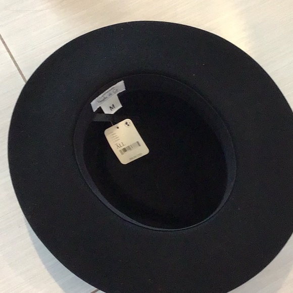 Free People NWT Hat Black with Leaf and Cord accent - Picture 3 of 6